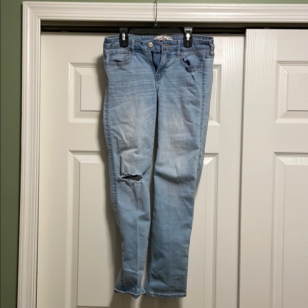 Hollister Blue Skinny Jeans Distressed